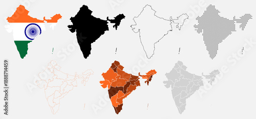 Collection of India Map Asian Country