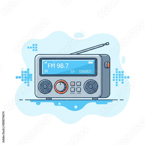 Professional Radio Host Speaking into Microphone in Studio