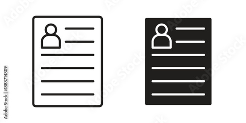 Resume icon vector illustrations. vector glyph flat icons