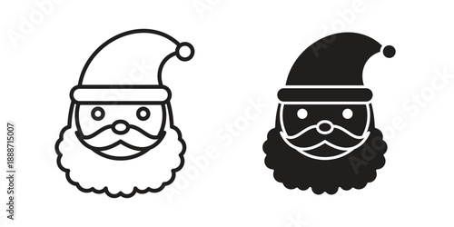 Santa claus face icon vector illustrations. vector glyph flat icons