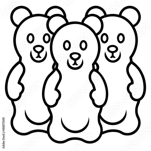 Gummy line art vector