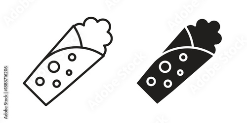 Shawarma icon vector illustrations. vector glyph flat icons