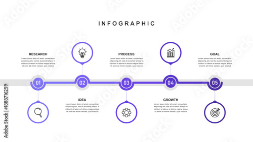 Business road map timeline infographic concept. with icons and 5 steps, workflow layout, diagram, report, web design. Business Milestone. Vector illustration.