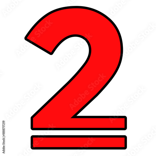 Colorful Gradient Number Two on NO Background, Modern Minimal Typography Digit with Neon Rainbow Effect for Digital Design, Posters, Branding and Infographics