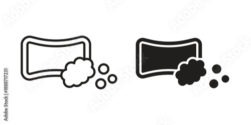Soap with bubbles icon vector illustrations. vector glyph flat icons