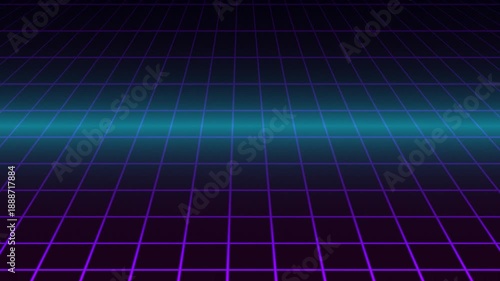 Retro futuristic grid background with neon lines and a vibrant color palette.