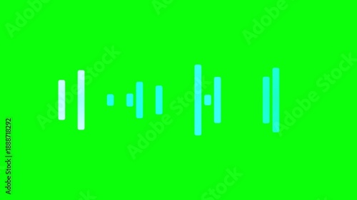 Visual representation of audio waves on a vibrant green background dynamic sound.