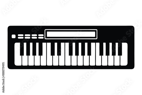 keyboard line art silhouette vector illustration
