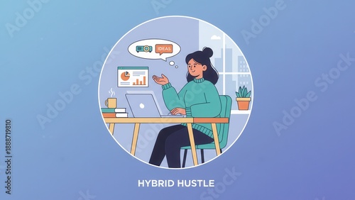 Dedicated worker in a flexible home office, skillfully managing projects and fostering new concepts