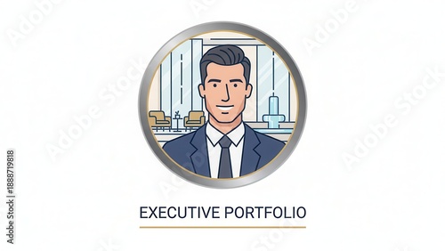Professional executive portrait illustration for corporate identity and business portfolio design