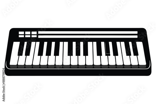 keyboard line art silhouette vector illustration