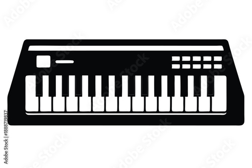 keyboard line art silhouette vector illustration