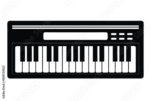 keyboard line art silhouette vector illustration