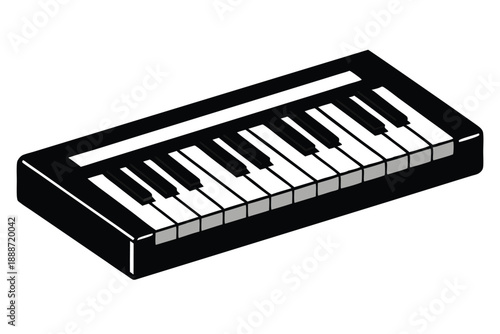 keyboard line art silhouette vector illustration