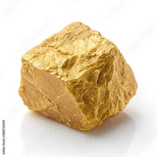 Raw Gold Extract Isolated on White – Ultra High Resolution Mineral Texture