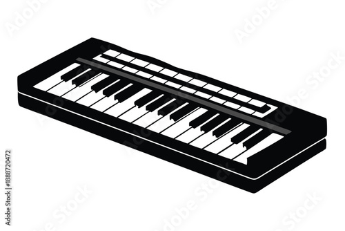keyboard line art silhouette vector illustration