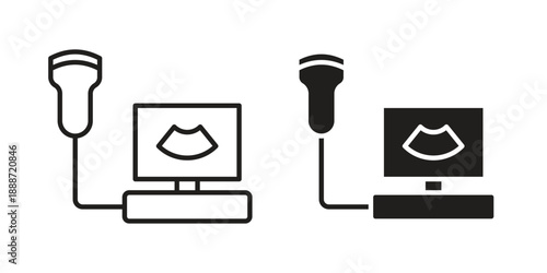Ultrasound icon vector illustrations. vector glyph flat icons