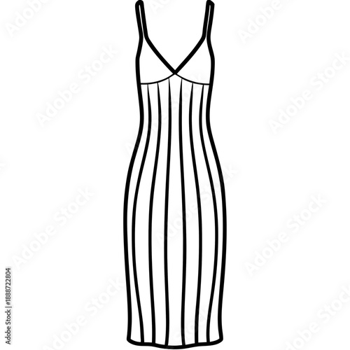 Skims Slip Dress line art vector