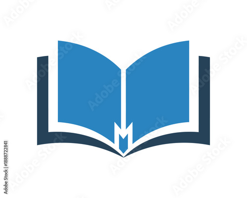 Open book icon. Education sign and symbol. Library or bookstore logo design. Vector illustration isolated on white background.