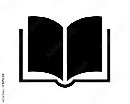 Open book icon. Reading education sign and symbol. Library study or school literature. Vector illustration isolated on white background.