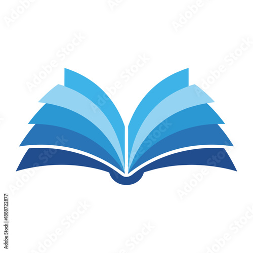 Open book icon. Education sign and symbol. School library or learning logo design. Vector illustration isolated on white background.