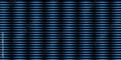 Seamless abstract blue metal background featuring a corrugated steel texture with a striped metallic line pattern design for an industrial wallpaper backdrop