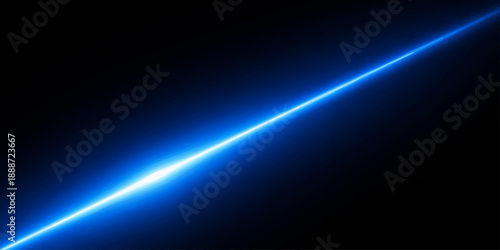 A vibrant digital art design featuring abstract blue light beams and glowing laser rays that flash across a dark space backdrop with motion flares and energy textures