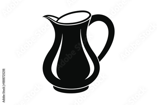 glass pitcher line art silhouette vector illustration