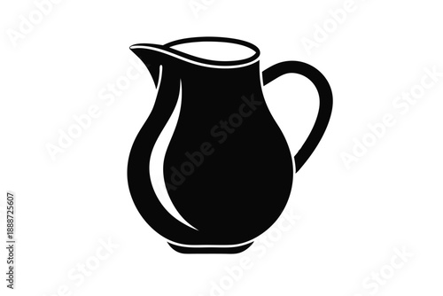 glass pitcher line art silhouette vector illustration