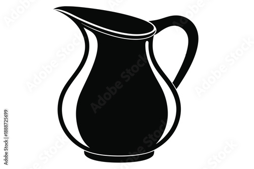 glass pitcher line art silhouette vector illustration