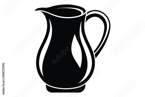 glass pitcher line art silhouette vector illustration