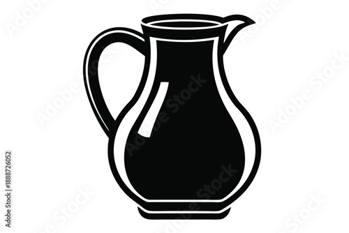 glass pitcher line art silhouette vector illustration