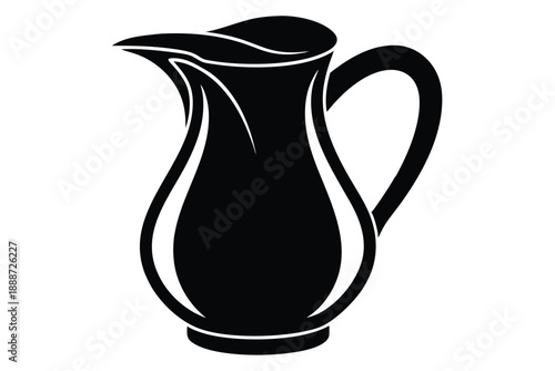glass pitcher line art silhouette vector illustration