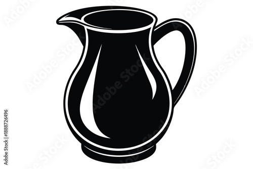 glass pitcher line art silhouette vector illustration