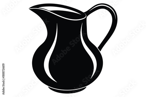 glass pitcher line art silhouette vector illustration