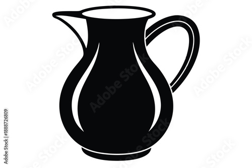 glass pitcher line art silhouette vector illustration