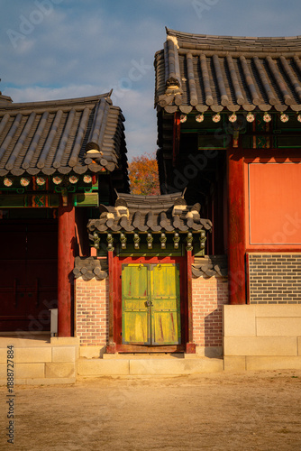korean temple in autumn