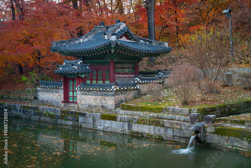 korean temple in autumn