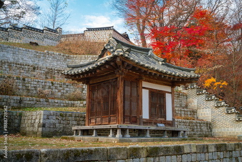 korean temple in autumn