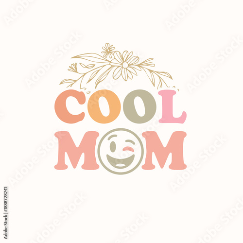 Moms Club Typography SVG Vector Illustrator design 