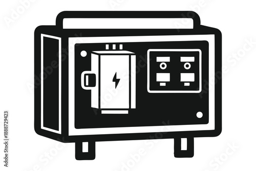 fuse box line art silhouette vector illustration