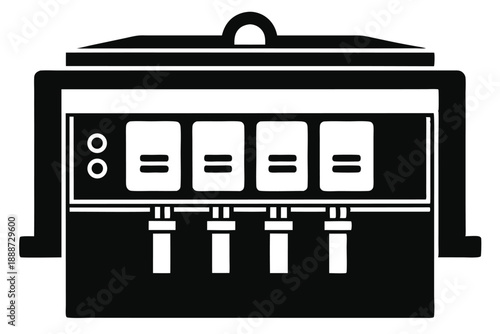 fuse box line art silhouette vector illustration