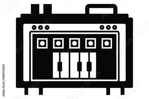 fuse box line art silhouette vector illustration