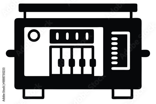 fuse box line art silhouette vector illustration