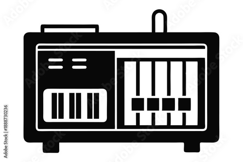 fuse box line art silhouette vector illustration