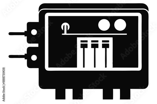 fuse box line art silhouette vector illustration
