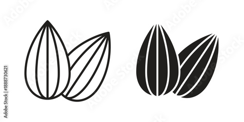 Almond icon vector logo design element. Vector emblem template.