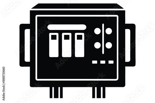 fuse box line art silhouette vector illustration