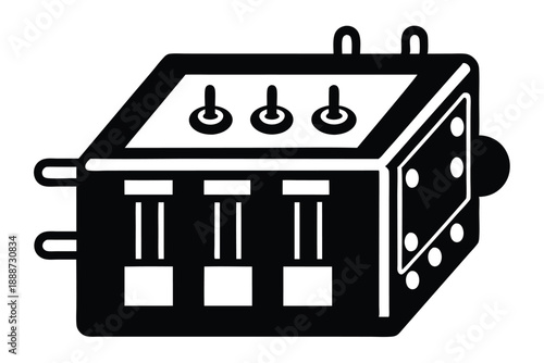 fuse box line art silhouette vector illustration