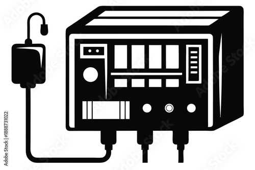 fuse box line art silhouette vector illustration